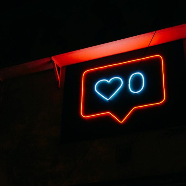 heart and zero neon light signage